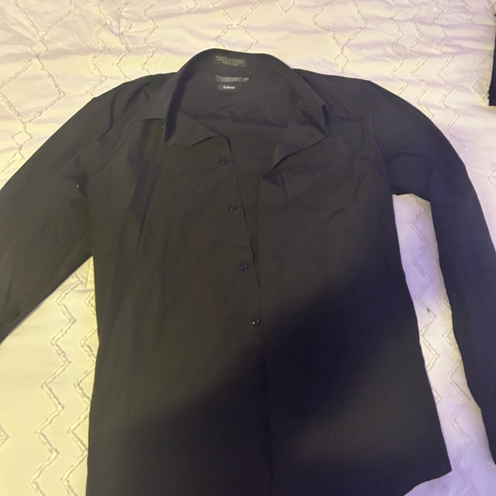 Milani Men's Elegant Black Dress Shirt